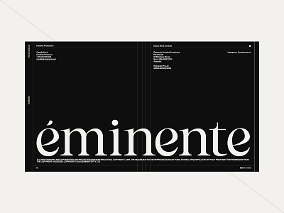 Éminente black design magazine minimal motion photography stills swiss typography ui web