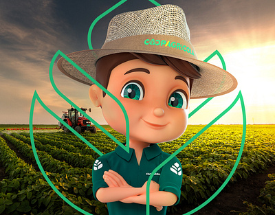 Juninho - Avatar de marca da Coopagrícola 3d character agriculture mascot