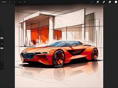 BMW Concept Car Sketch car sketch industrial design procreate transportation design
