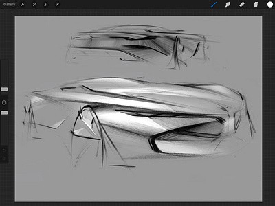 Rough car sketch - form exploration automotive design car sketch industrial design procreate transportation design