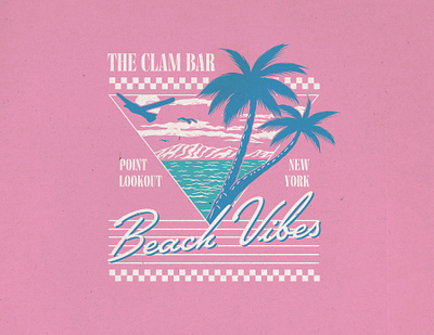 Beach Vibes Illustration beach blue branding illustration merchandise miami pink vibrant vice