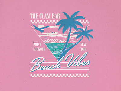 Beach Vibes Illustration beach blue branding illustration merchandise miami pink vibrant vice