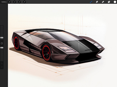 EV Hypercar Concept automotive design car design car sketch industrial design procreate transportation design