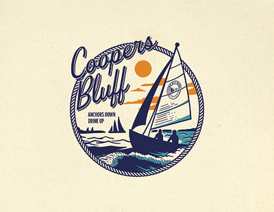 Coopers Bluff branding design illustration lettering merchandise. screen printing t shirt typography