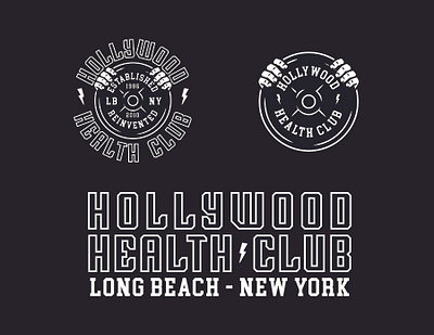Hollywood Health Club branding club design fitness gym health illustration lettering logo merchandise sports t shirt tee typography vector