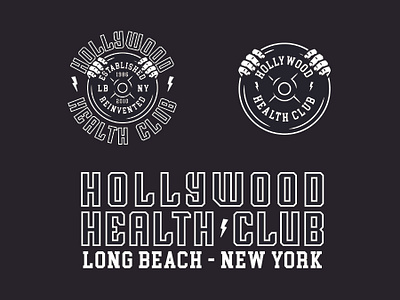 Hollywood Health Club branding club design fitness gym health illustration lettering logo merchandise sports t shirt tee typography vector