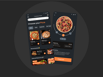 Pizza shop App concept android app app design fast food app mobile app pizza pizza app pizza delivery app ui ui ux ux