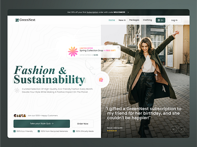 GreenNest - Landing Page Hero🍃 dailyui graphic design green luxury ui web design