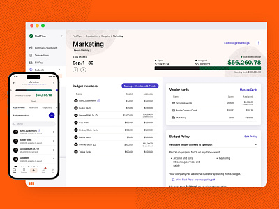 BILL Spend & Expense / Budgets Reimagined bill budget divvy finance fintech product design spend expense ui