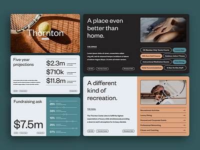 Thornton Pitch Deck brand design branding color color palette design figma graphic design illustrator indesign modern pitch deck presentation start up type typography