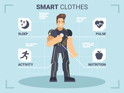 Step into the future with Smart Clothes! 🌟👕 Track your sleep, clothes fitness fitness goals fitness innovation future future of fitness health health tech illustration innovation modern lifestyle smart smart clothes smart wear smartwear tech savvy technology tracking vector wearable tech