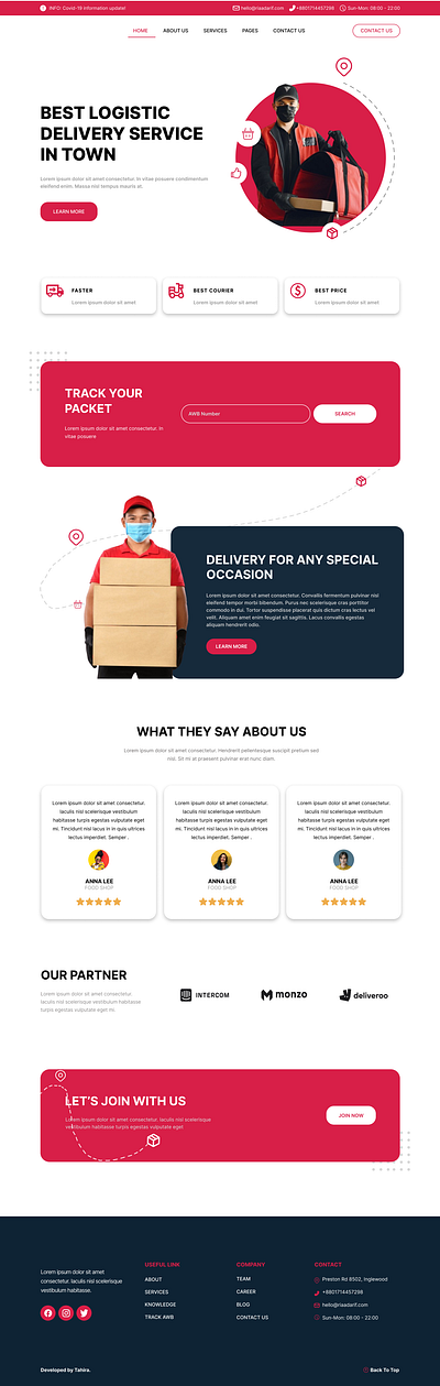 Webpage- Delivery Service ui