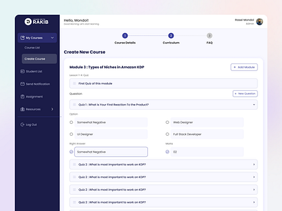 Create New Course - Admin Create Course Dashboard Design course ui create course page e learning edtech education website ui design upload course