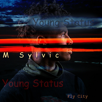 'Young Status' album cover for M Sylvic (Rap Artist) album cover art artist cover cover art music music art music cover photoshoot photoshop rap