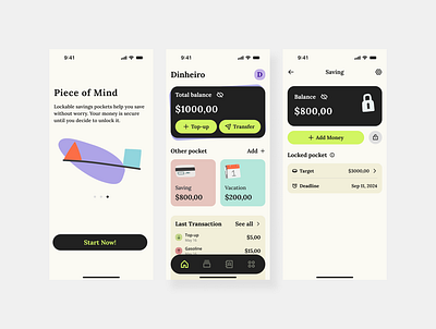 Dinheiro - Digital Wallet banking concept design digitalbank exploration explore fintech ui uidesign uiux