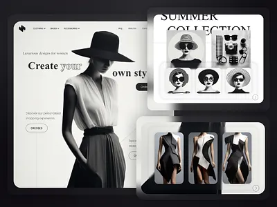 Women's Clothing & Fashion - Website Elements creative design home home page design homepage landing elements minimal design modern design shopping website ui elements ui sections web elements website design website elements