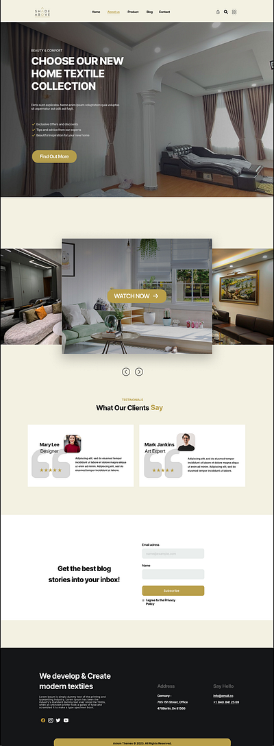Webpage- Home Textile Collection ui