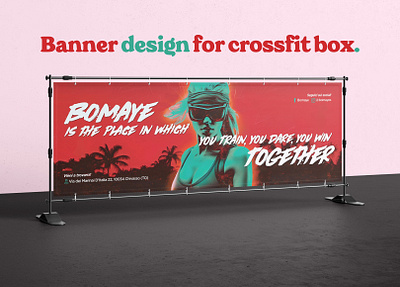 Banner for Crossfit Competition banner bannerdesign crossfit fitness graphic design miami palestra sport striscione vaporwave
