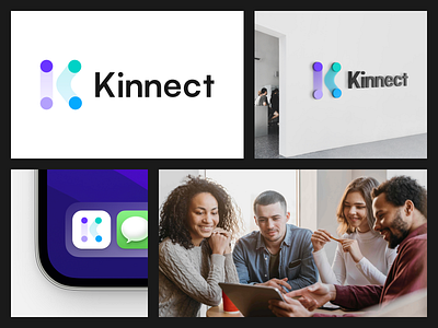 Kinnect Logo & Branding brand design brand sign branding creative logo graphic design hrms human resource management system human resources identity identity design illustration logo rebrand startup typography visual identity