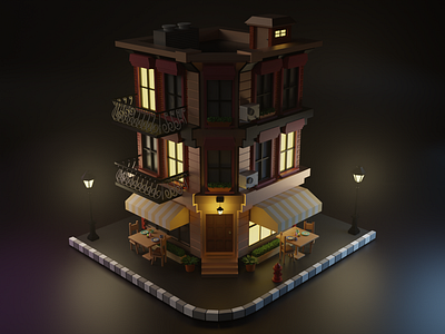 3D Building 3d 3d art 3d blender 3d building 3d model 3d modeling blender concept design graphic design inspiration isometric isometric model isometric modeling stylized city ui ui ux