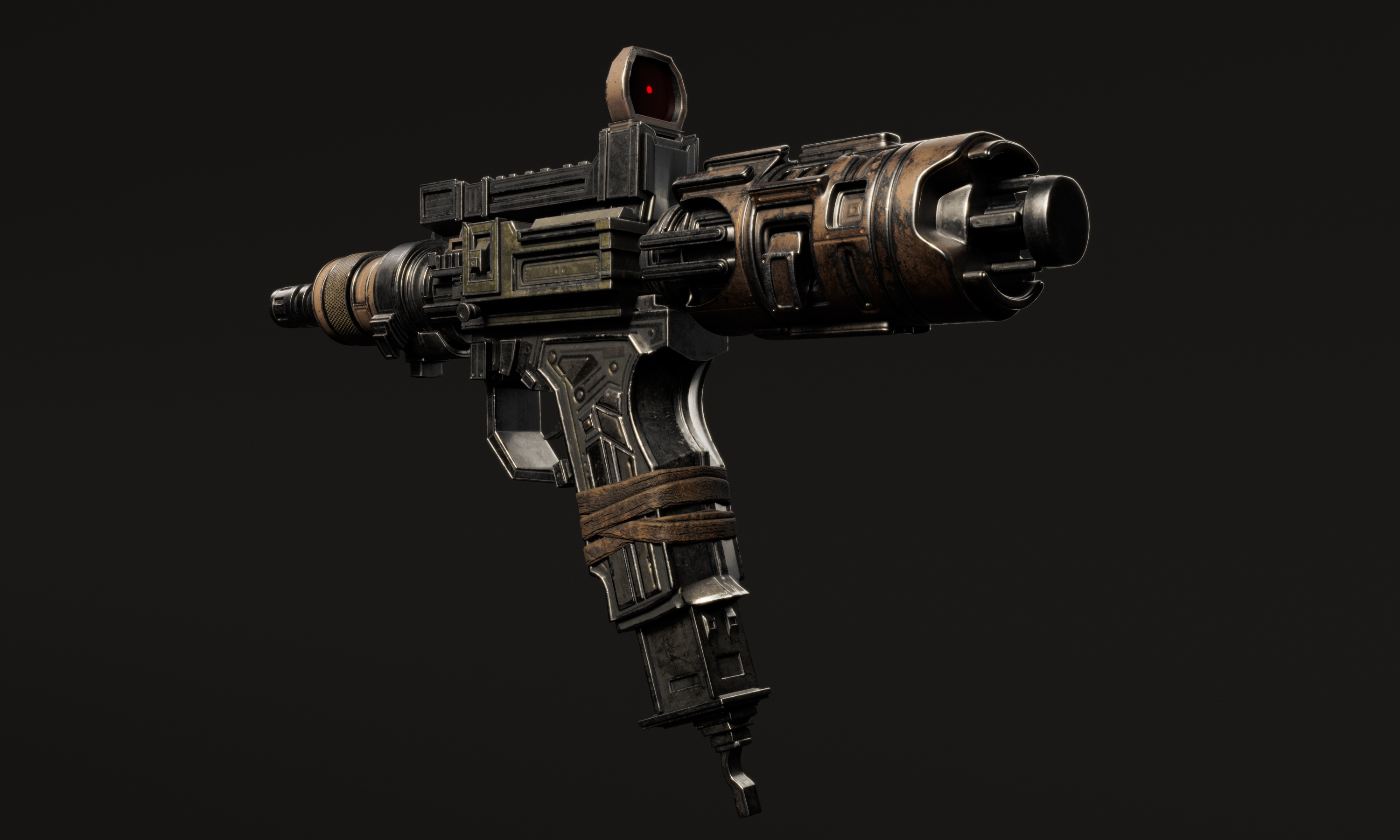 Modern UZI Pistol PRO 3d 3d modeling design fantasy game art guns hard surface pistol rendering rifle sci fi texturing uzi weapons zbrush