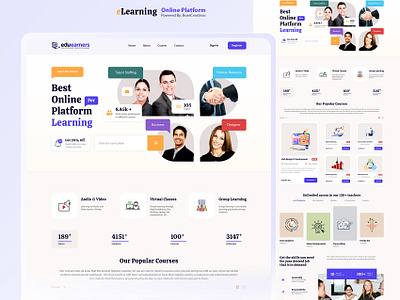 "eduearners" online platform for learning creative concept graphic design icon design illustration responsive design typography website website design