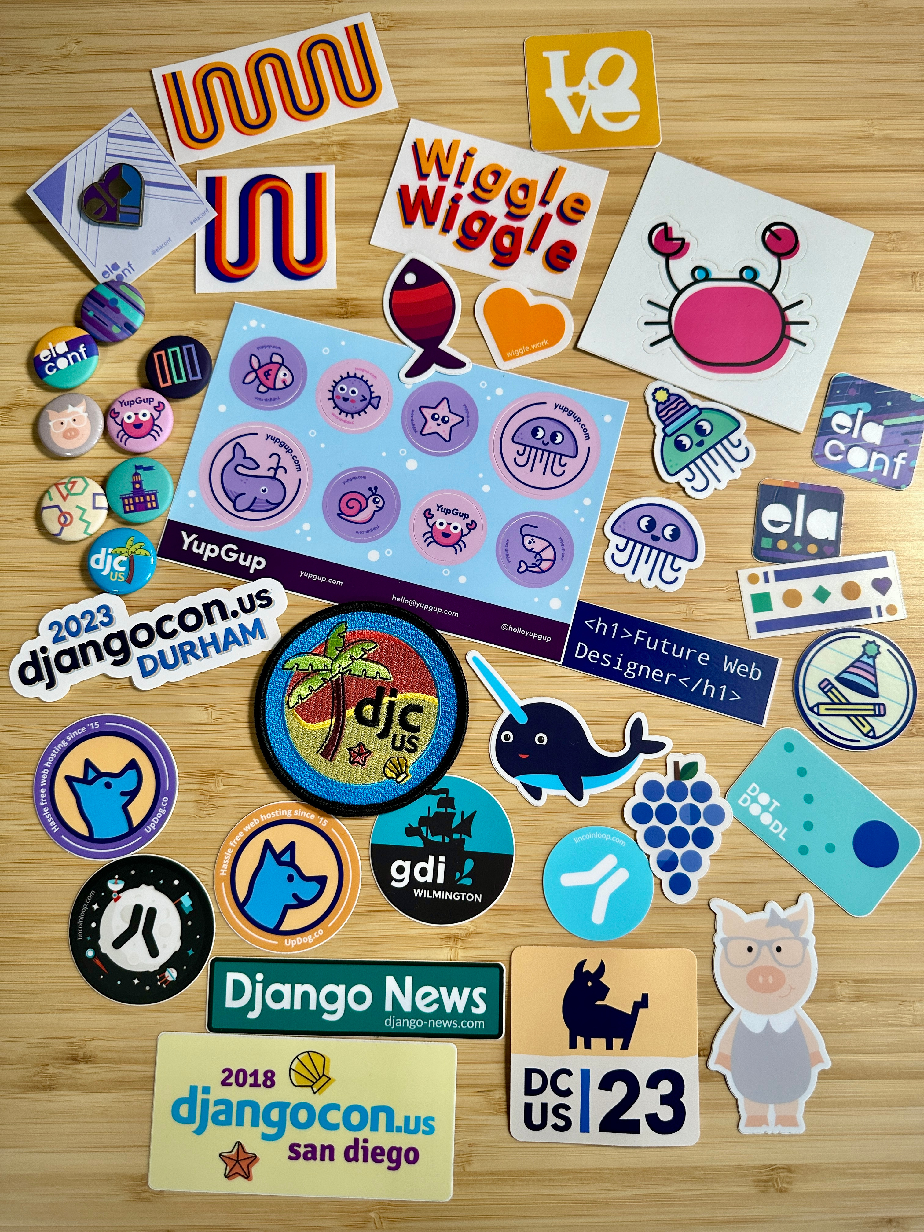 Sticker and Button Designs buttons conference marketing marketing design patch print design stickers swag