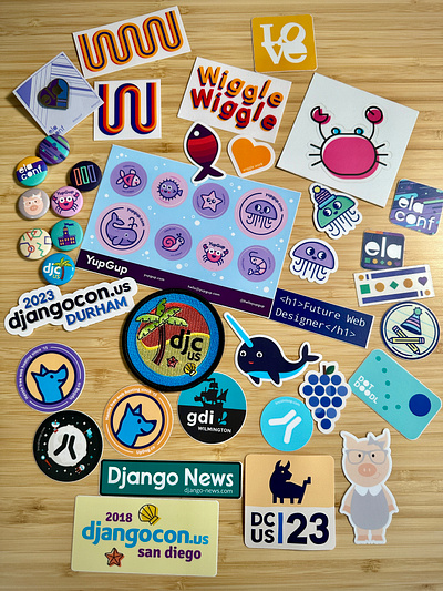 Sticker and Button Designs buttons conference marketing marketing design patch print design stickers swag