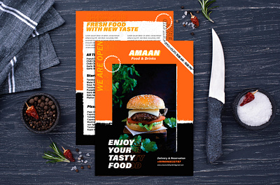 Restaurant menu card branding design food graphic design motion graphics vector