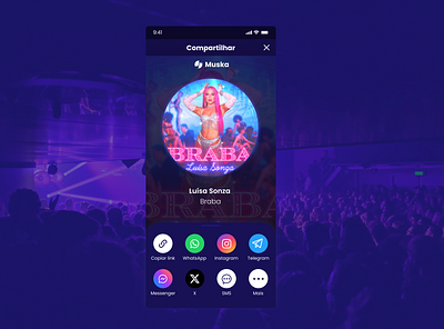 Daily UI #010 - Social Share app design challenge daily ui design figma mobile mobile app musica social share ui ui design