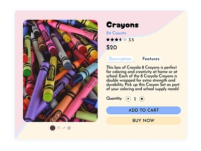 Design Directions (Crayons) design productcard ui website