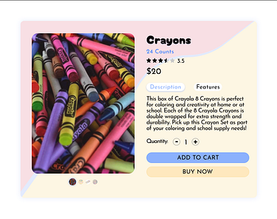 Design Directions (Crayons) design productcard ui website