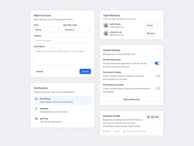 Cards UI v.2 - District47 Agency cards cookies design design system notifications reports ui ux