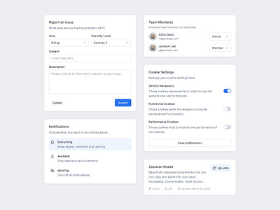 Cards UI v.2 - District47 Agency cards cookies design design system notifications reports ui ux