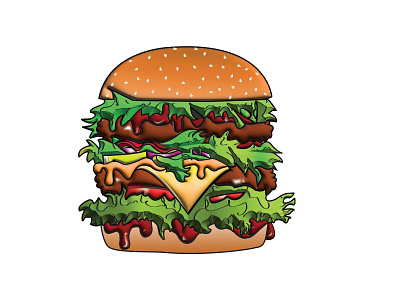 Burger Illustration Design design graphic graphic design illustration vector