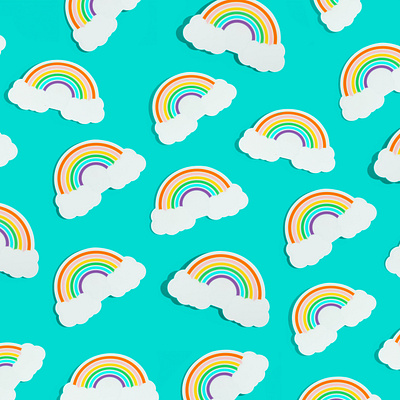 Rainbow Stickers cloud graphic design illustration pattern rainbow sky stationery sticker