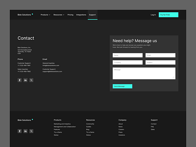 Contact page button contact contact form contact information contact page contact us cta dark mode design design exploration figma get in touch input field product design saas support ui ux web web design