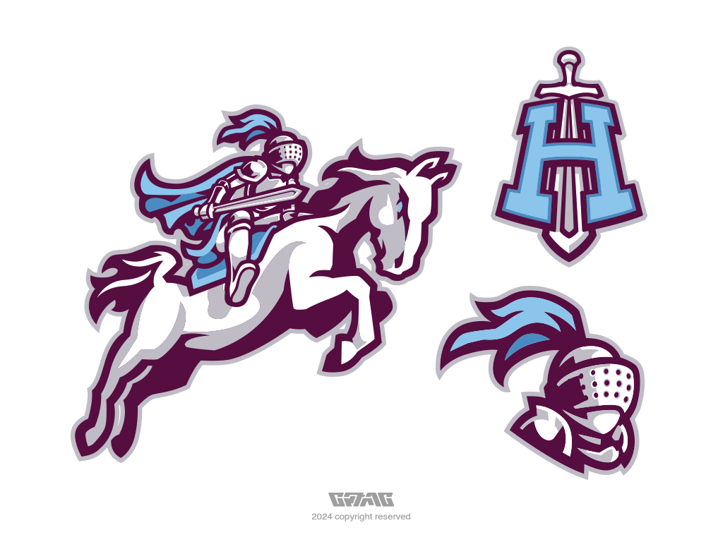 [ Sell ] Knight & Glory Branding Kit american football badge basketball brand branding college sports design emblem free hockey kit knight logo mascot nfl paladin school soccer sport template