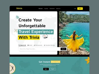 Trivia - Travel Agency Wesite branding design graphic design homepage landing page tour travel tour agency travel travel agency trendy design ui ui design ux design web design website website design