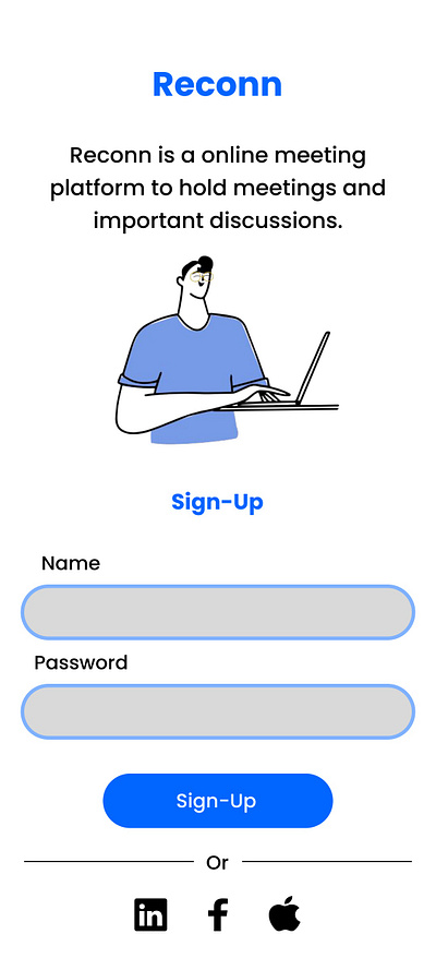 Sign -Up Page for Online Meeting platform app. #dailyui ui