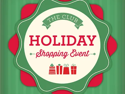 Holiday Badge christmas green holiday red retro shopping