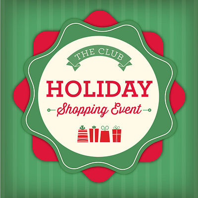 Holiday Badge christmas green holiday red retro shopping