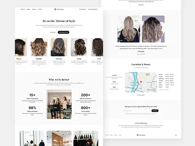 Hair Salon Homepage — Style Majesty design figma hair hair salon homepage inspiration landing page salon style template ui ui kit unityle unityle.com