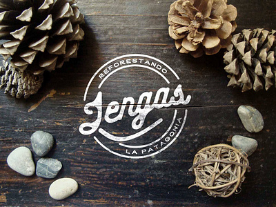 Lengas badge brand identity branding forest hipster lengas logo patagonia retro script tree vintage watches wordmark
