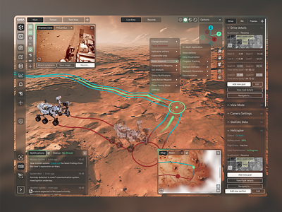 Mars rover interface based on RSVP programs 3d program blender camera control inspiration interface map mars mars rover mars rover interface mobsketch nasa palette rsvp tab the line ui ux window