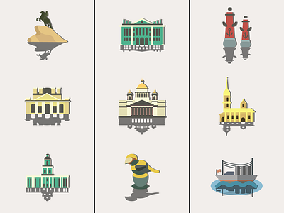 Icon pack: "City attractions". adobe illustrator graphic design icon icon pack icons marks vector vector icon vector illustrations vector infographic