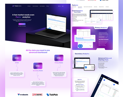 Ticketmetric Landing Page UI Design 2024 figma figma design graphic design homepage homepage design landing page new ui new website saas website ui ui design ui landing page ui ux ui ux design unique website website website design website homepage