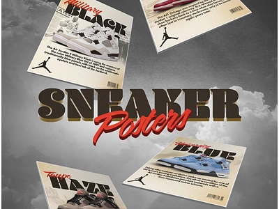 Nike Air Jordan Sneaker Posters adobe photoshop client job client work design freelance design freelance work graphic design paid work photoshop photoshop artist photoshop designer poster designer print print design print designer print on demand sneaker design sneaker poster sneakerhead sneakers