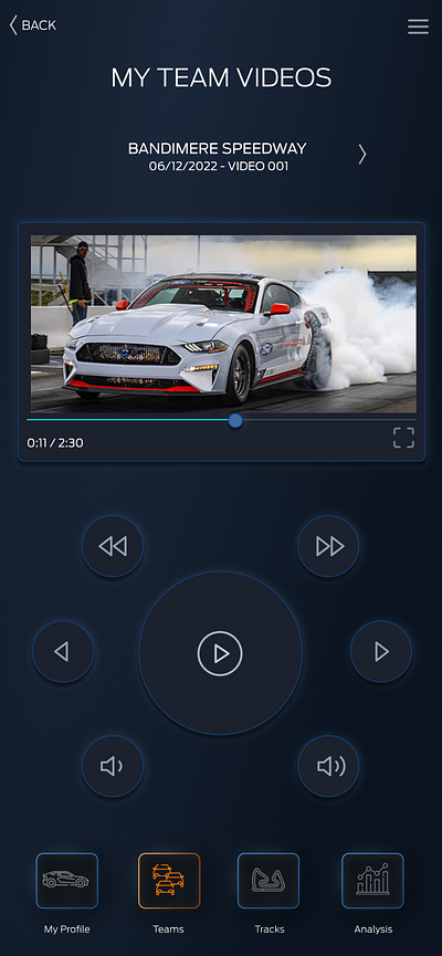 Racing App - Video Player app clean design racing ui ux