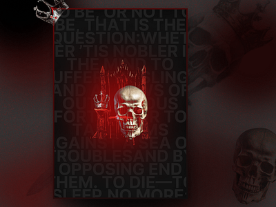 A poster on the theme of Hamlet black blood graphic design hamlet monochome poster shakespeare skull